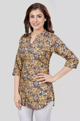  crepe printed short kurti