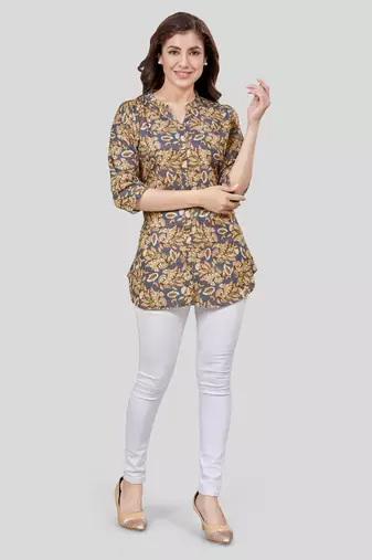  crepe printed short kurti