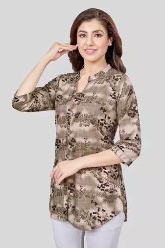  crepe printed short kurti