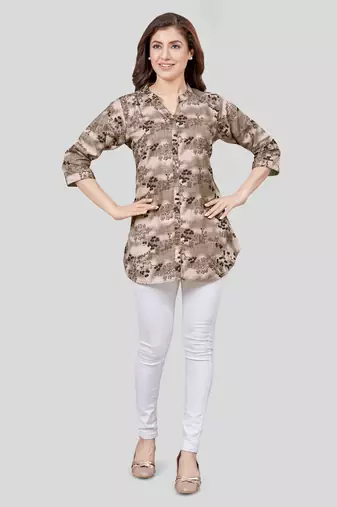  crepe printed short kurti