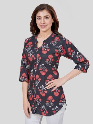  crepe printed short kurti 3