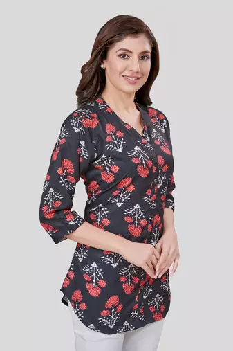  crepe printed short kurti