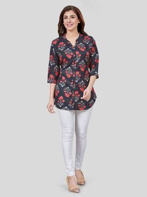  crepe printed short kurti 5