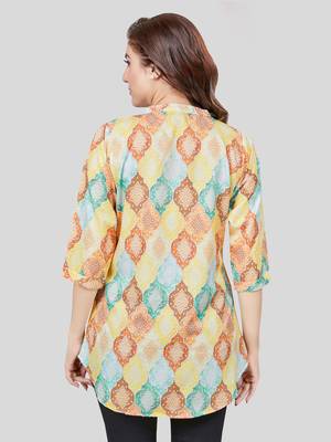  crepe printed short kurti 2