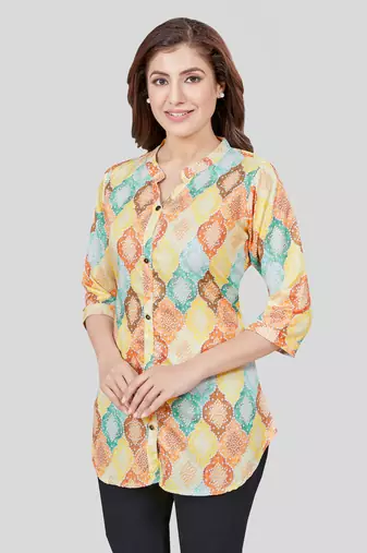  crepe printed short kurti