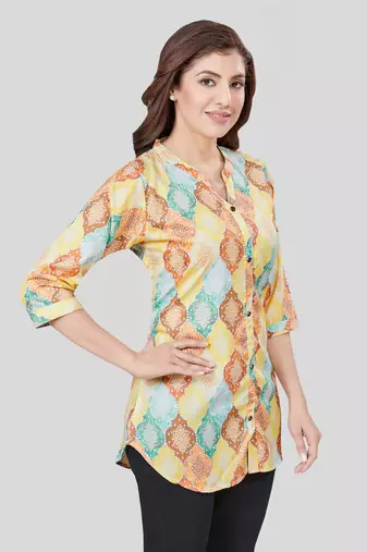  crepe printed short kurti