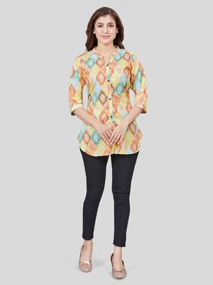 crepe printed short kurti 5