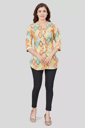  crepe printed short kurti