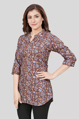  crepe printed short kurti