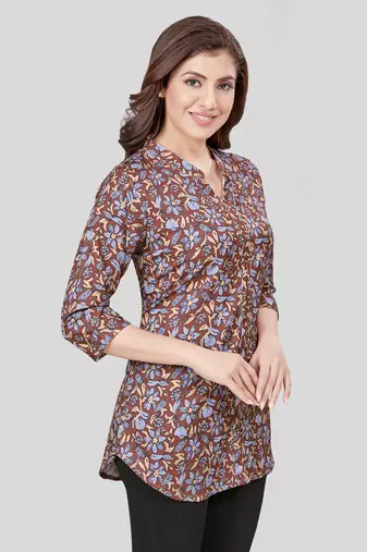  crepe printed short kurti