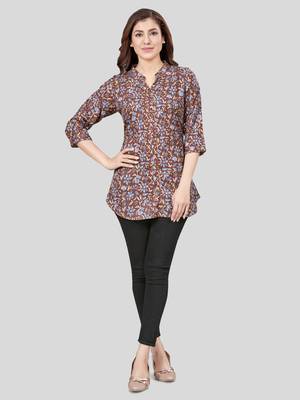 crepe printed short kurti 5