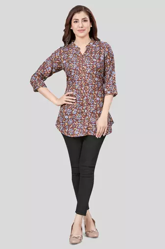  crepe printed short kurti