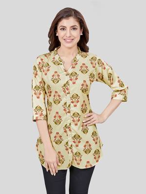  crepe printed short kurti 1