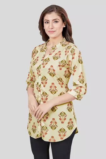  crepe printed short kurti