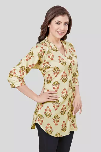  crepe printed short kurti
