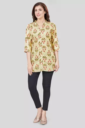  crepe printed short kurti