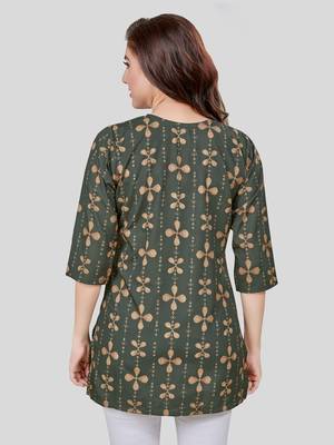  crepe printed short kurti 2