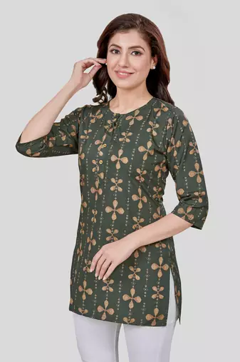 crepe printed short kurti