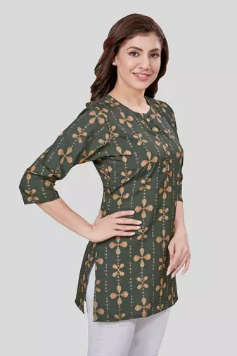  crepe printed short kurti