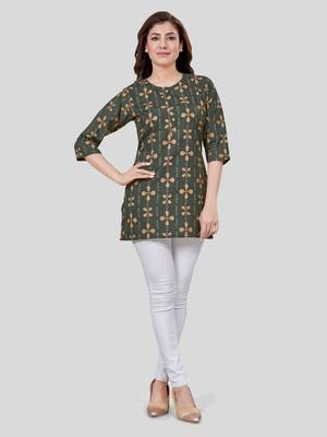  crepe printed short kurti 5