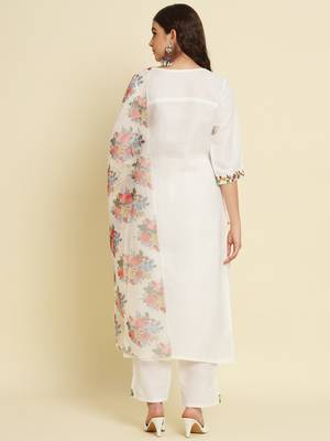   women kurta and trousers pant set cotton blend 3