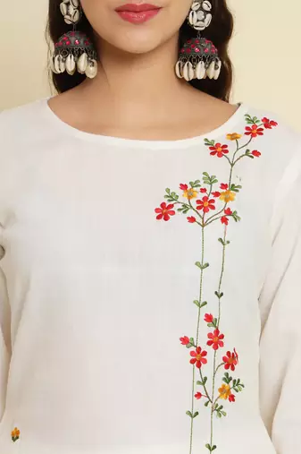   women kurta and trousers pant set cotton blend