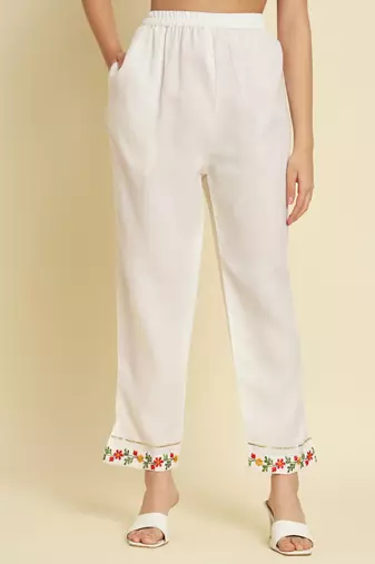   women kurta and trousers pant set cotton blend