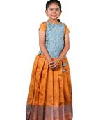 Mustard Flower pattu pavadai For Girls !!!