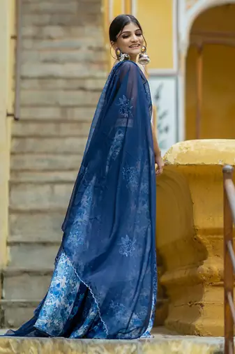 Noori Blue Kali Lehenga