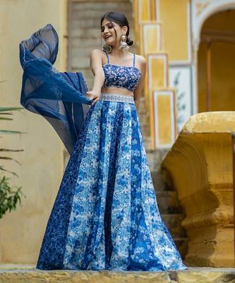 Noori Blue Kali Lehenga 3