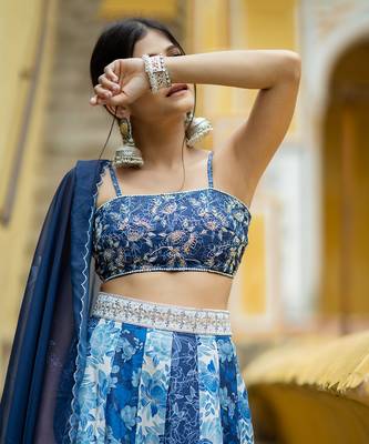 Noori Blue Kali Lehenga 4