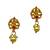 Gold plated long & choker necklace with earrings laxmi design pendant with pearl for women(set of 2)