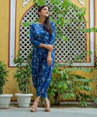 Midnight blue dhoti jumpsuit 3