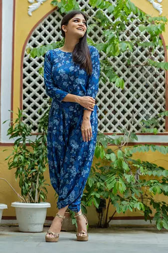 Midnight blue dhoti jumpsuit