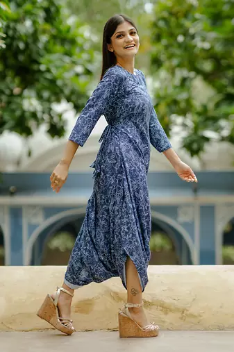 Twilight blue dhoti jumpsuit