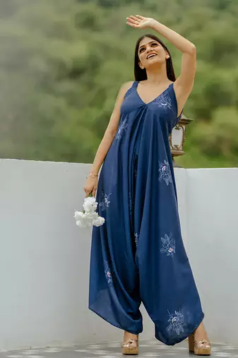 Twilight blue palazzo jumpsuit