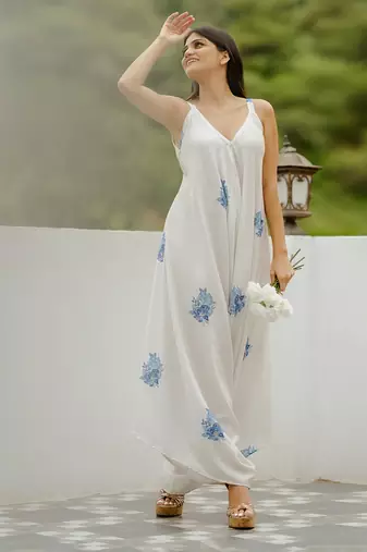 Seashell cream palazzo jumpsuit
