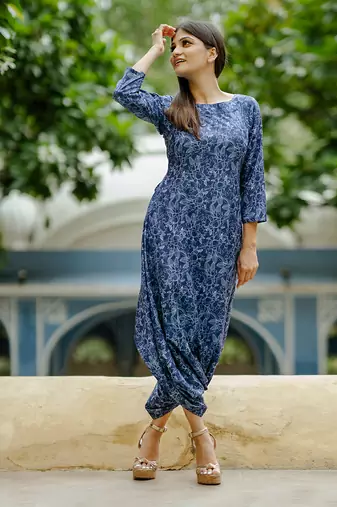 Twilight blue dhoti jumpsuit