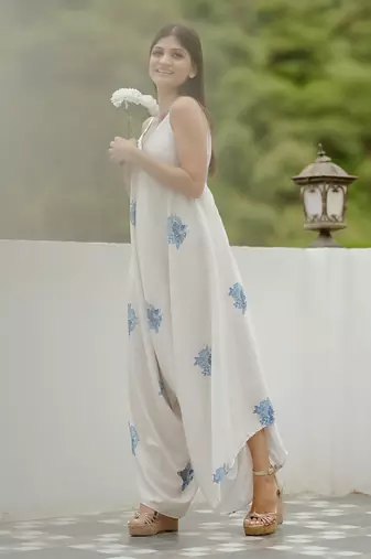 Seashell cream palazzo jumpsuit