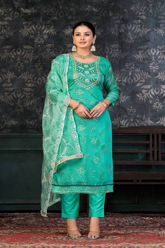 GreenGeorgette Salwar Kameez