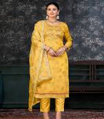 YellowGeorgette Salwar Kameez