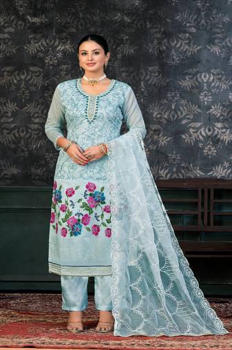 blueGeorgette Salwar Kameez