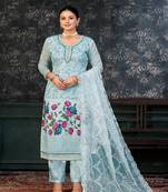 blueGeorgette Salwar Kameez
