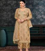 BrownGeorgette Salwar Kameez