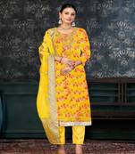 YellowGeorgette Salwar Kameez