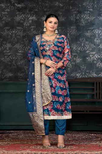 blueGeorgette Salwar Kameez