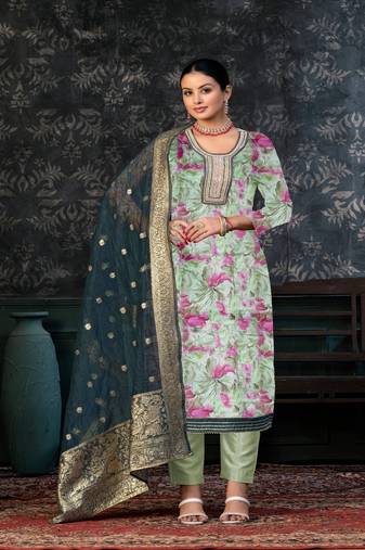 GreenGeorgette Salwar Kameez