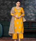 YellowGeorgette Salwar Kameez