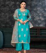 blueGeorgette Salwar Kameez