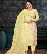 YellowGeorgette Salwar Kameez